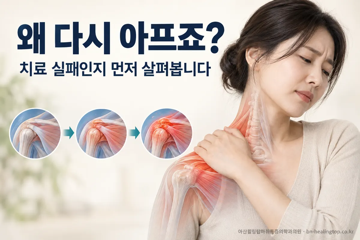 주사 맞고 좋아졌다가 다시 아프면 치료 실패일까요?