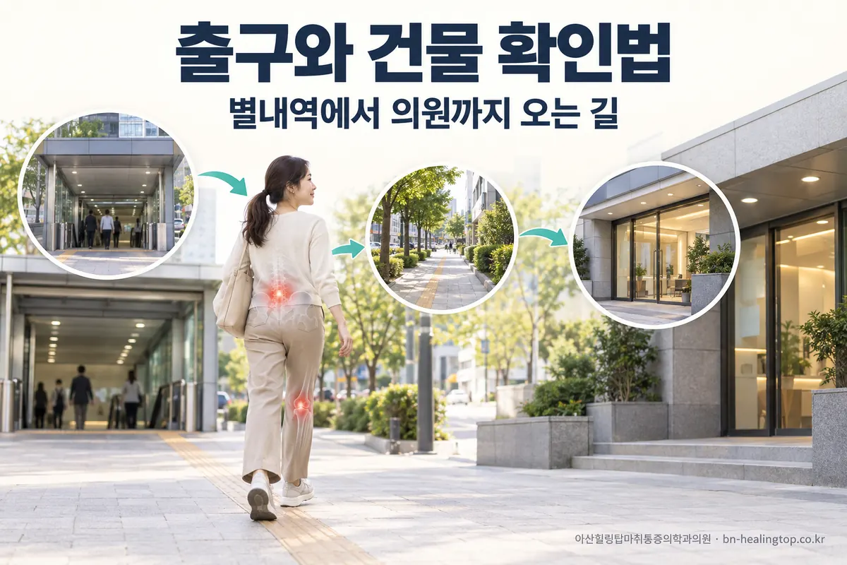 별내역에서 걸어오실 때, 출구와 건물은 어떻게 확인하나요?