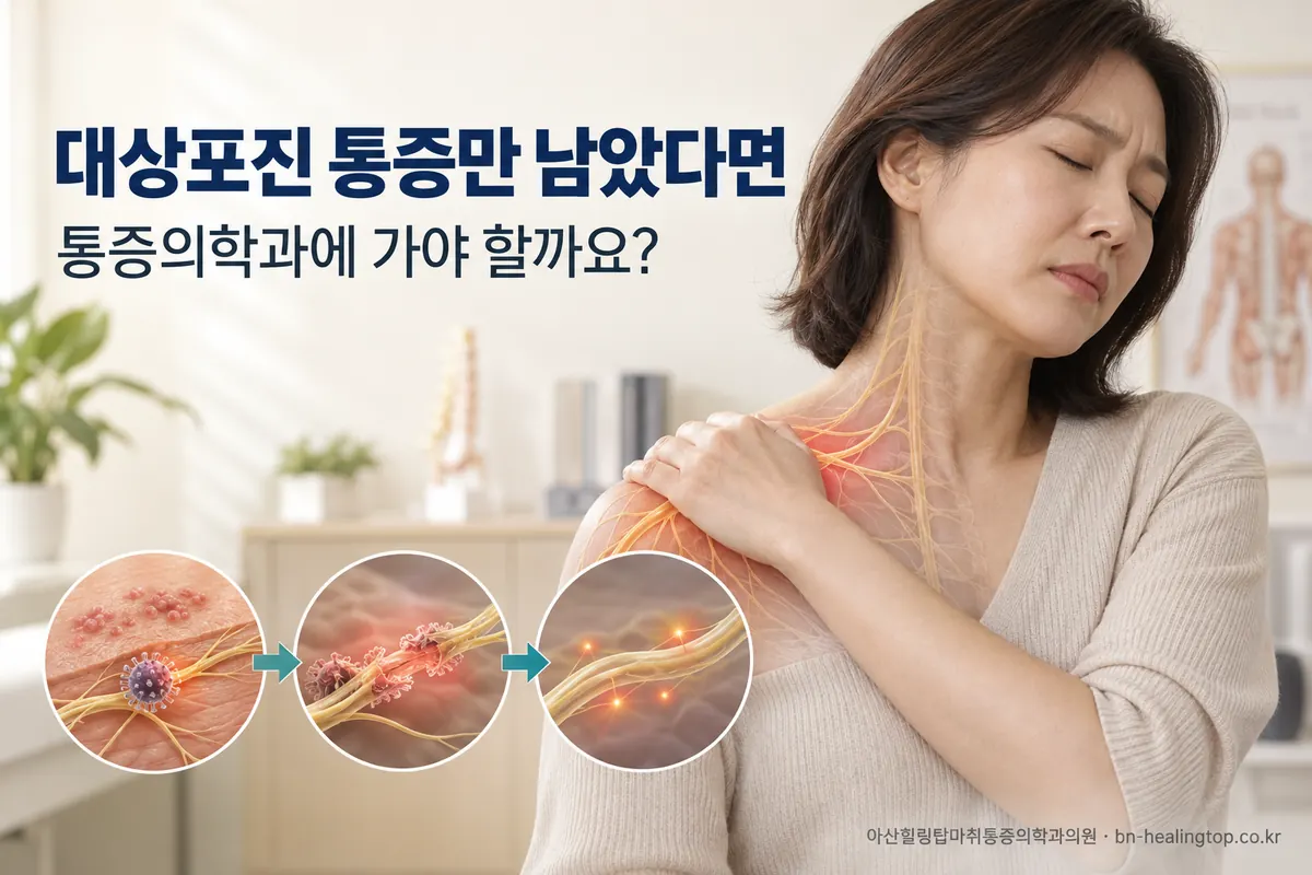 대상포진 발진은 아물었는데 통증만 남았다면, 통증의학과에 가야 할까요?